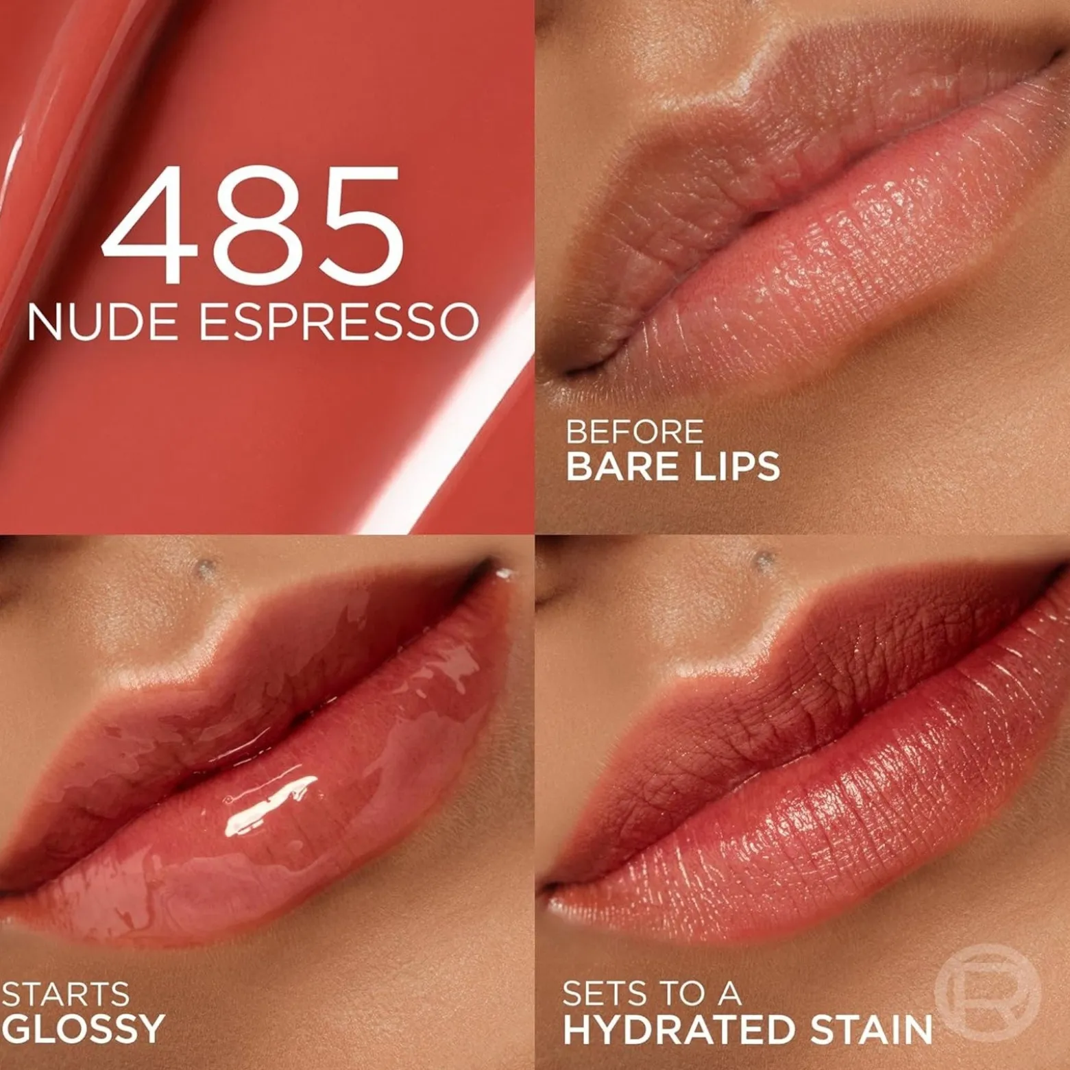 L'Oréal Paris Hyaluron Tint Lip Stain Serum 485 Nude Espresso 5ml (0.16floz)