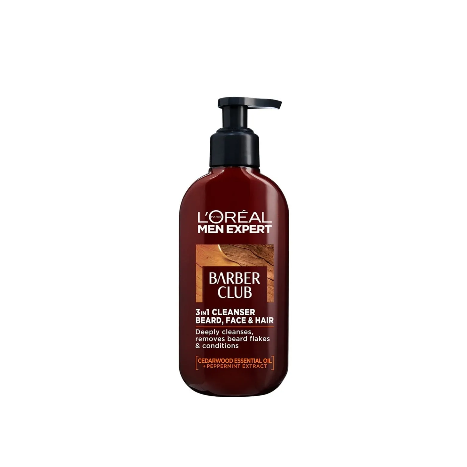 L'Oréal Paris Men Expert Barber Club Beard, Face & Hair Wash 200ml (6.76fl oz)