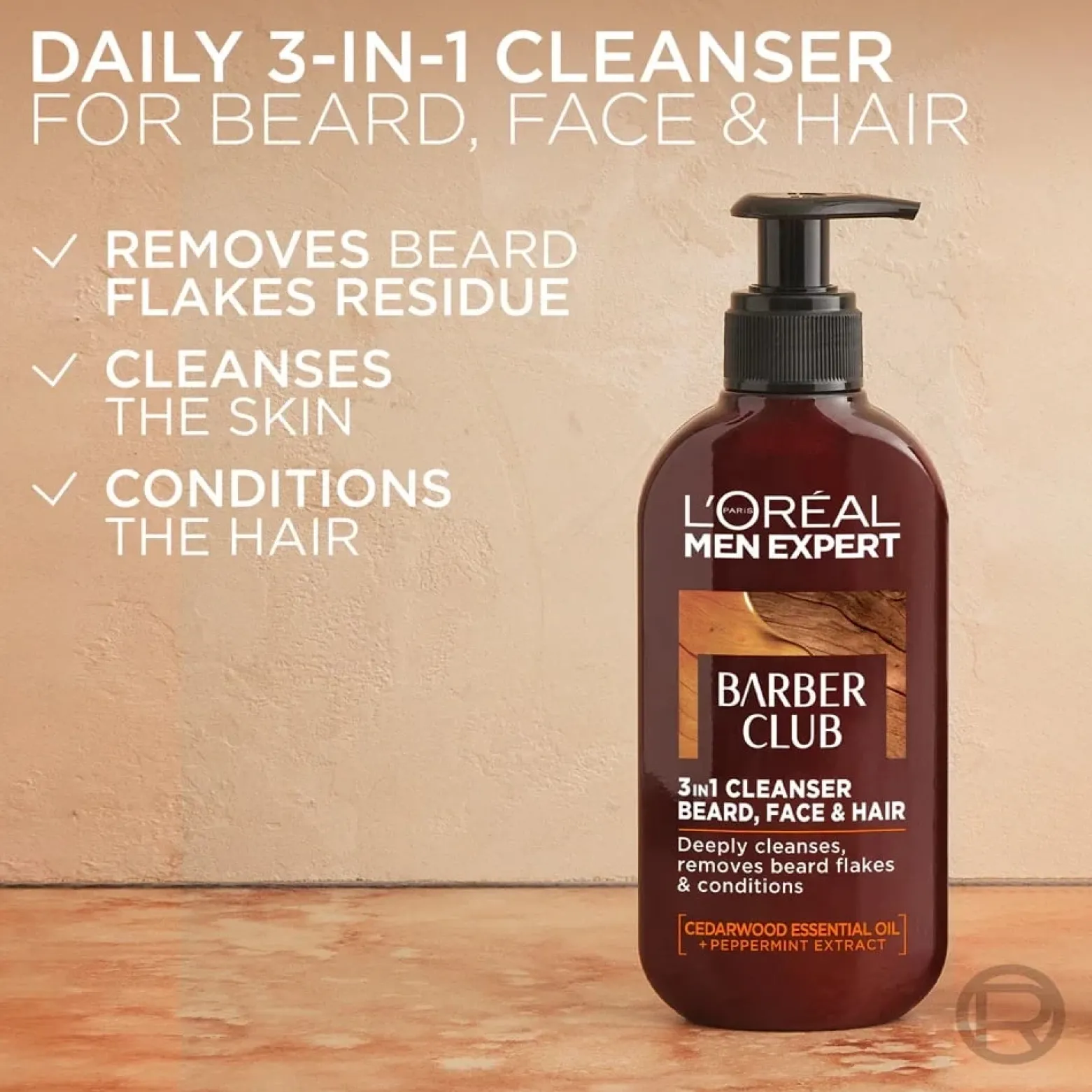 L'Oréal Paris Men Expert Barber Club Beard, Face & Hair Wash 200ml (6.76fl oz)