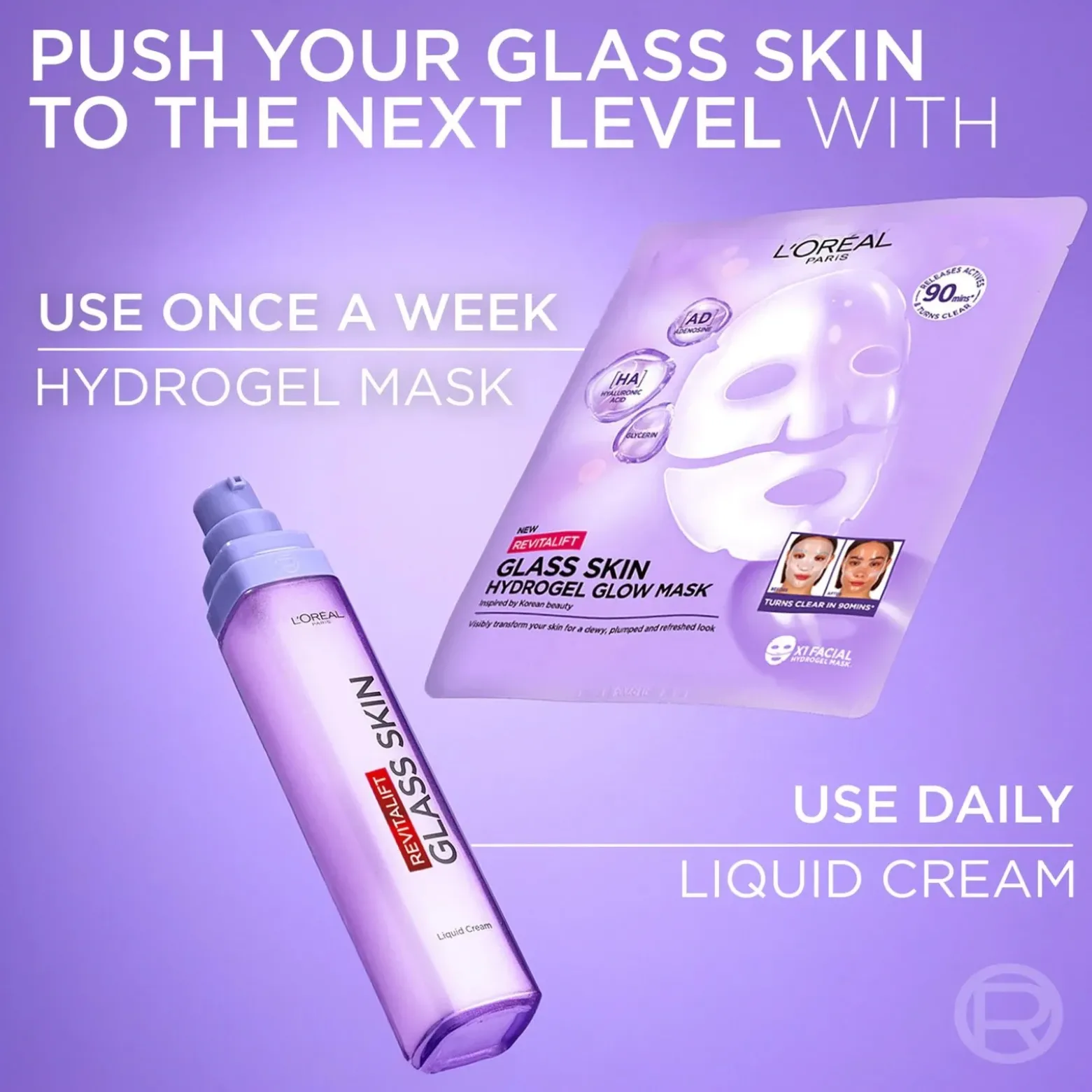 L'Oréal Paris Revitalift Filler Glass Skin Hydrogel Glow Mask x1