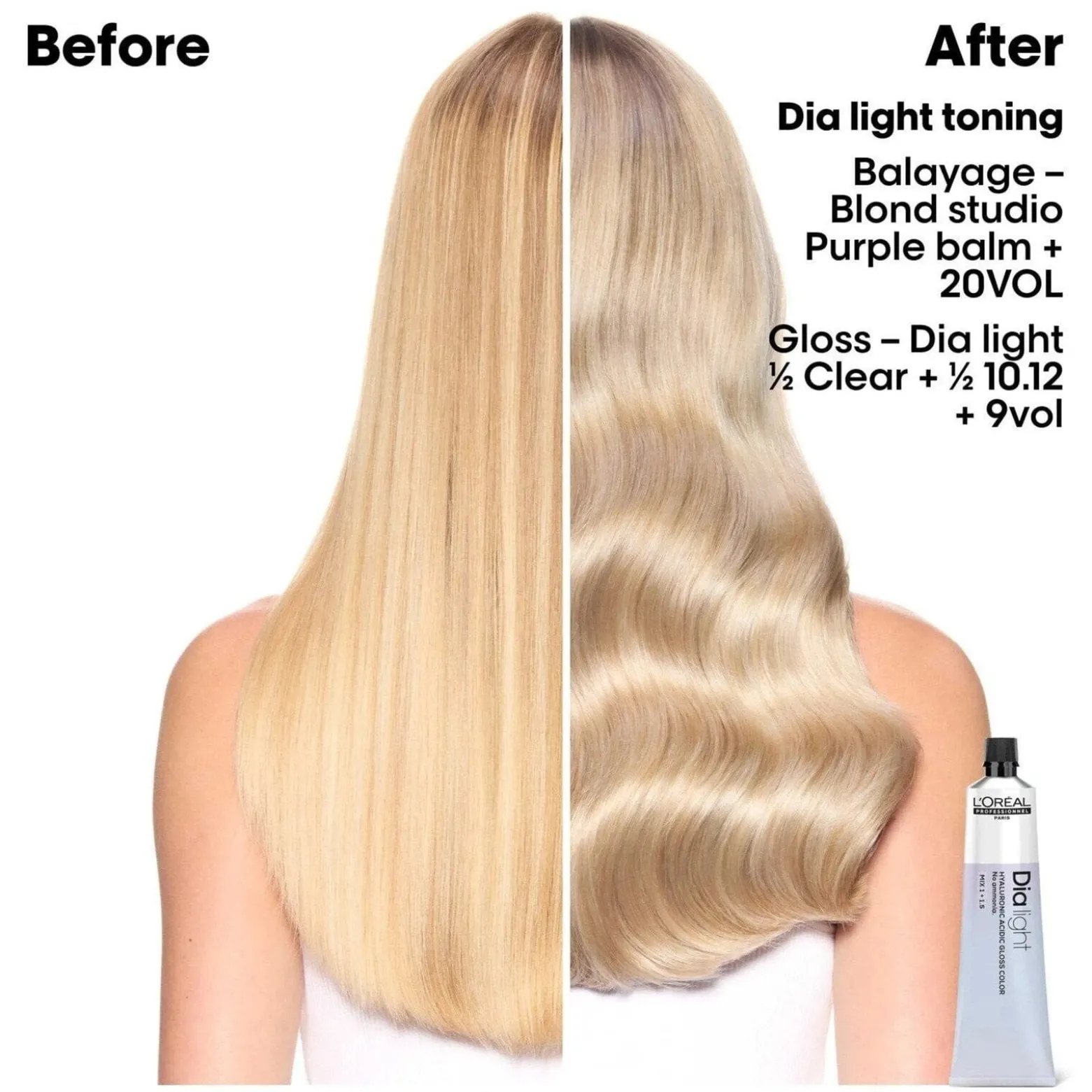 L'Oréal Professionnel Dia Light Hyaluronic Acidic Gloss Color Demi-Permanent Hair Dye 5.11 Light Intense Ash Brown 60ml (2.02floz)