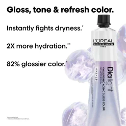 L'Oréal Professionnel Dia Light Hyaluronic Acidic Gloss Color Demi-Permanent Hair Dye 10.13 Platinum Ash Golden Blonde 60ml (2.02floz)