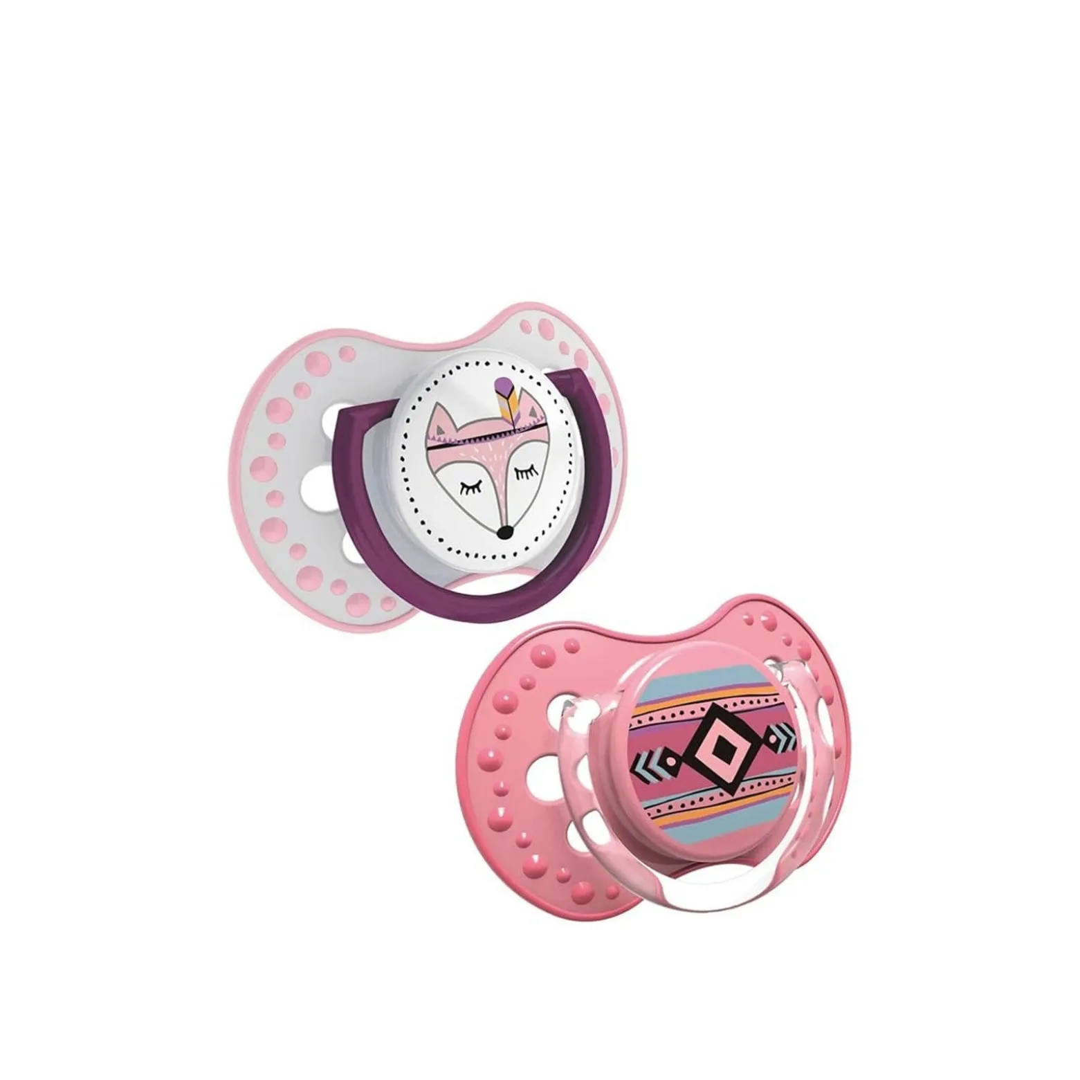 LOVI Indian Summer Silicone Dynamic Soother 18m+ Pink x2
