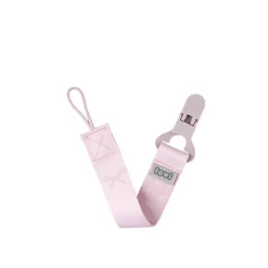 LOVI Soother Clip with Ribbon Pink