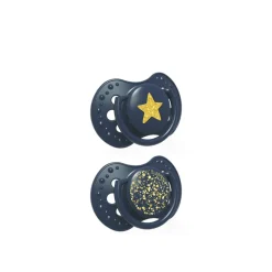 LOVI Stardust Silicone Dynamic Soother 18m+ Blue x2