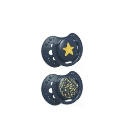 LOVI Stardust Silicone Dynamic Soother 3-6m Blue x2
