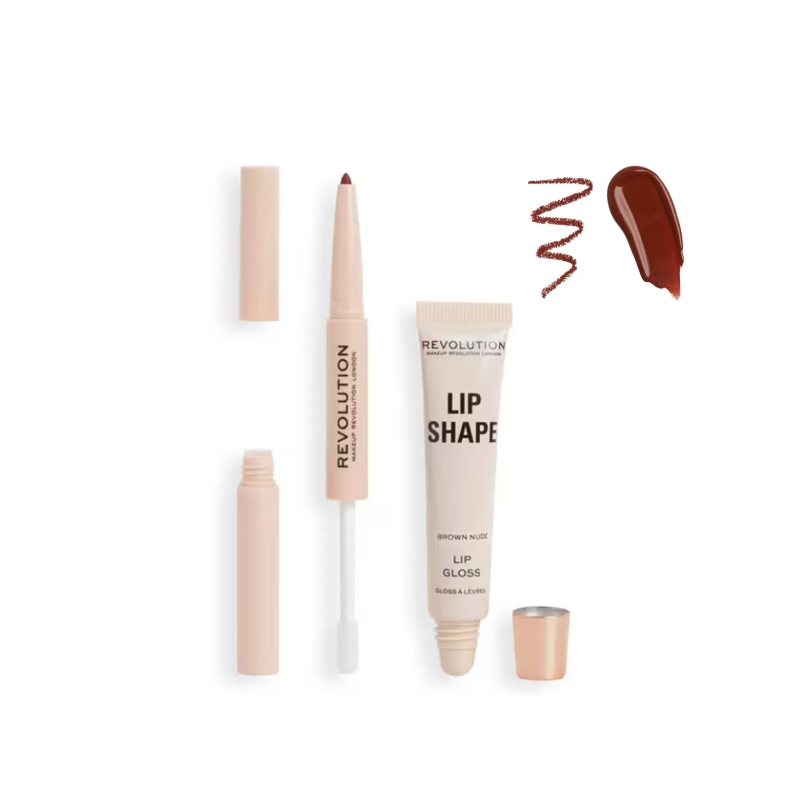Makeup Revolution Lip Shape Kit Brown Nude