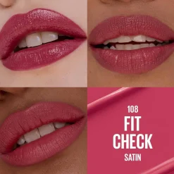 Maybelline Moisturizing Serum Satin Lipstick 108 Fit Check