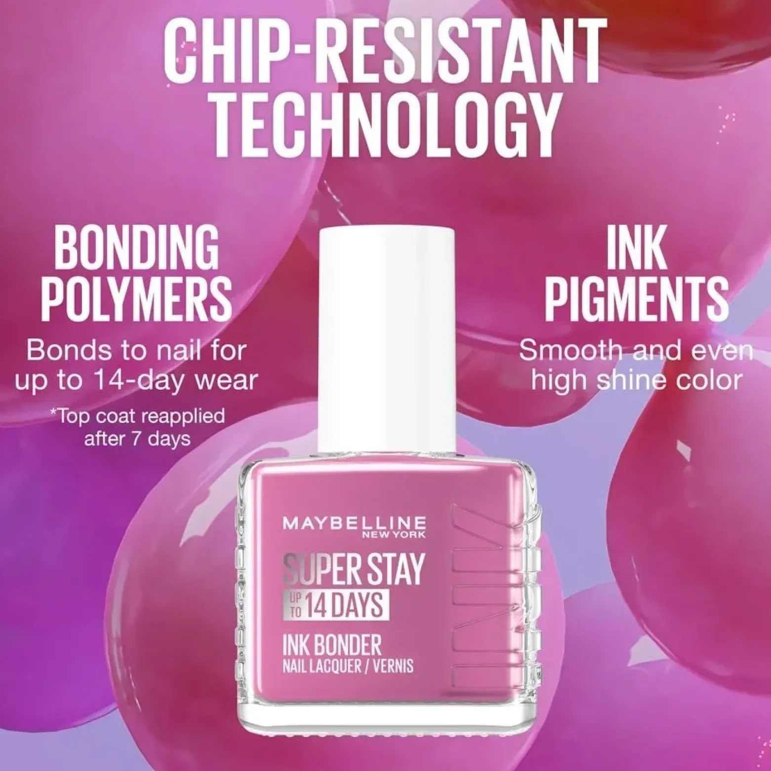 Maybelline Super Stay 14 Days Ink Bonder Nail Polish 501 Cherry Sin 12ml (0.40floz)