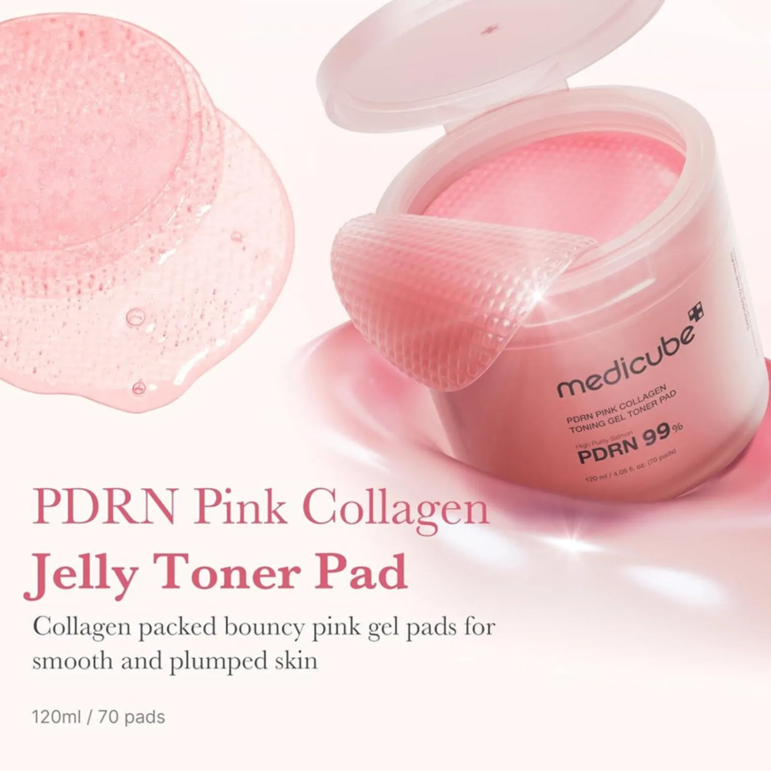 Medicube PDRN Pink Collagen Toning Gel Toner Pad x70