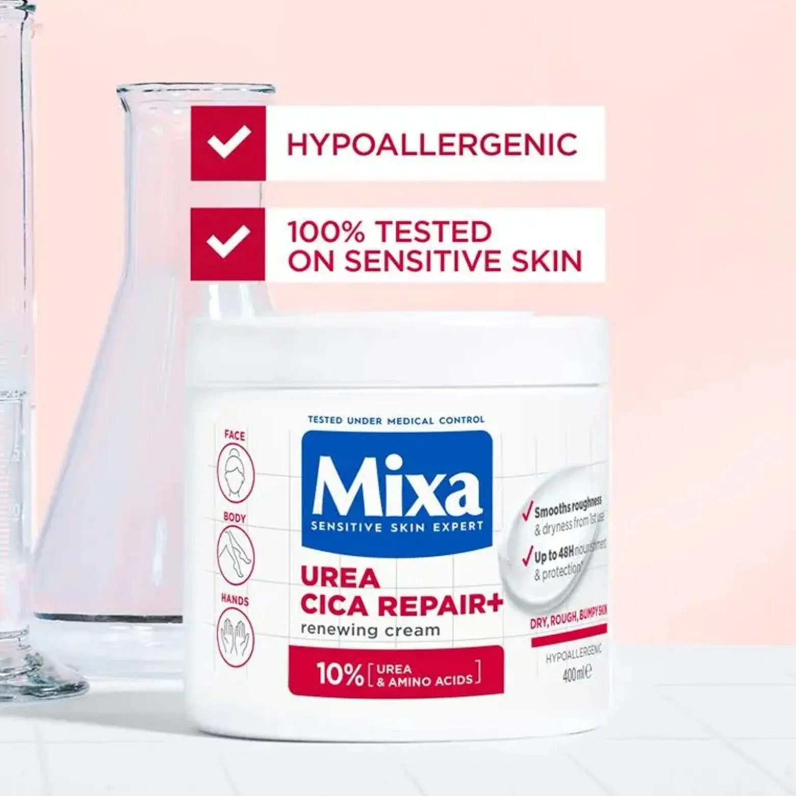 Mixa Urea Cica Repair+ Renewing Cream 400ml (13.5floz)