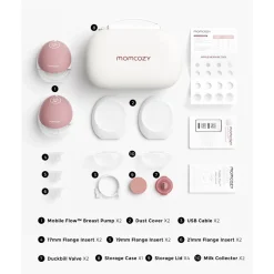 Momcozy M9 Mobile Flow™ Hands-Free Double Breast Pump Cozy Red