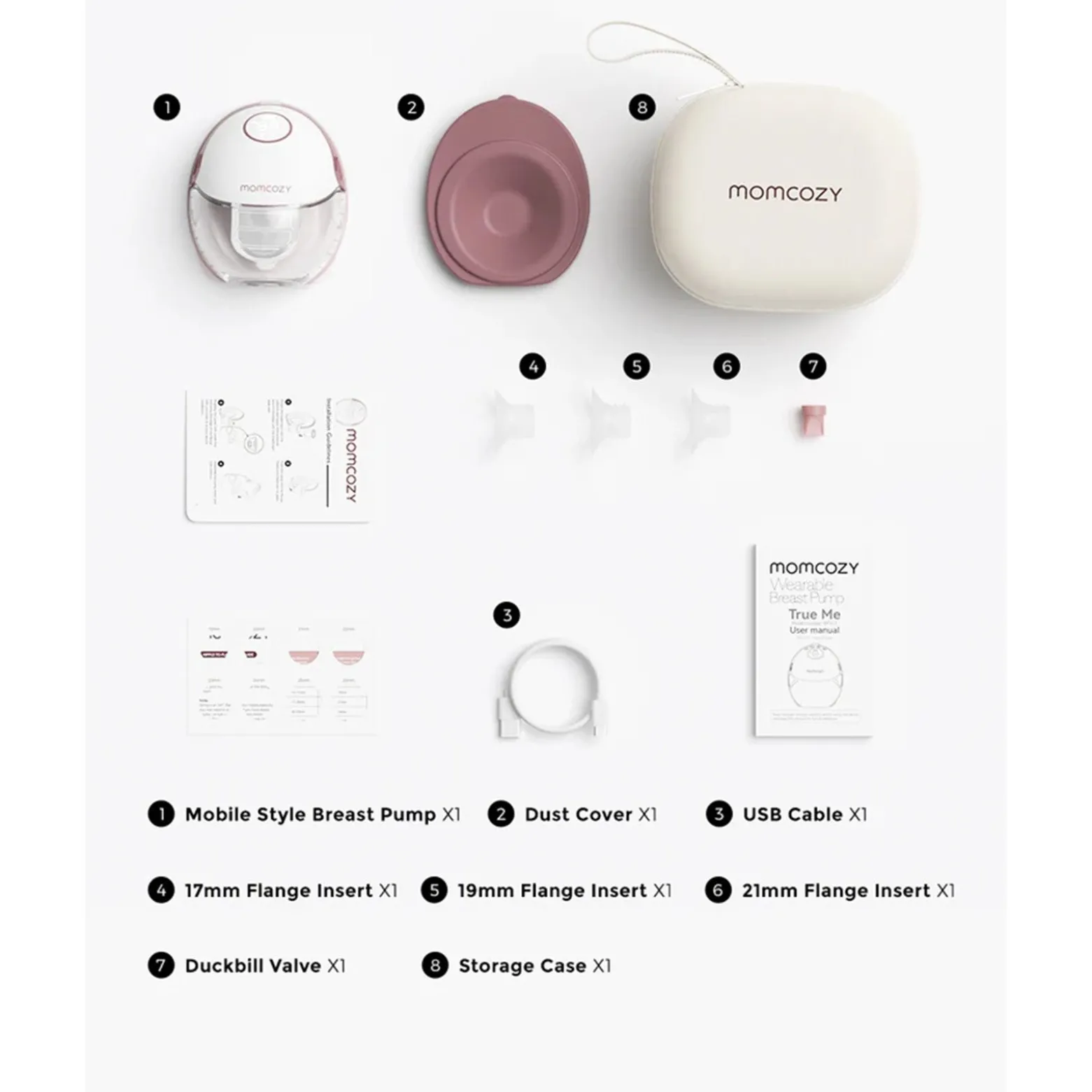 Momcozy M6 Mobile Style™ Hands-Free Single Breast Pump Cozy Red
