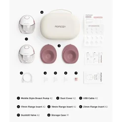 Momcozy M6 Mobile Style™ Hands-Free Double Breast Pump Cozy Red