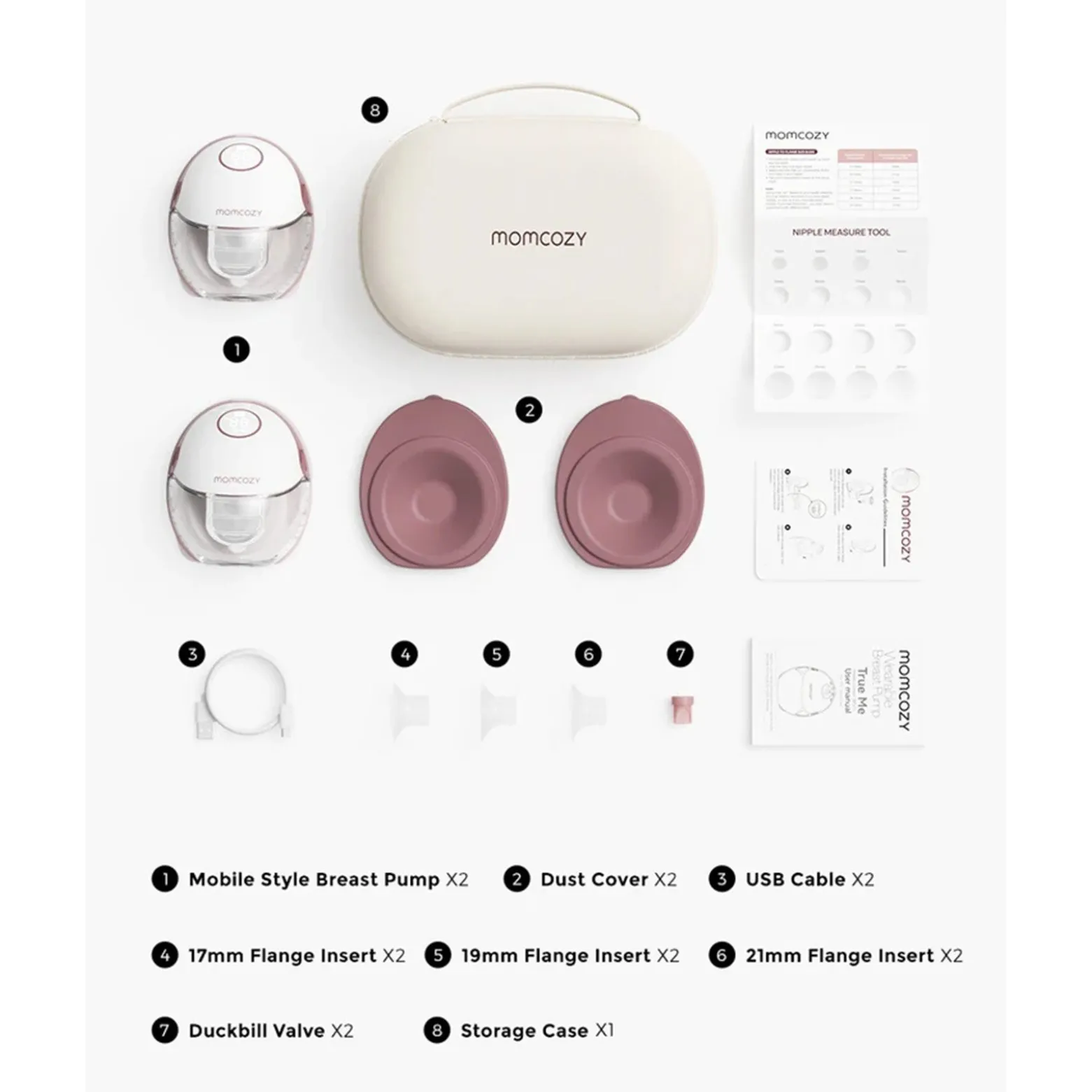 Momcozy M6 Mobile Style™ Hands-Free Double Breast Pump Cozy Red