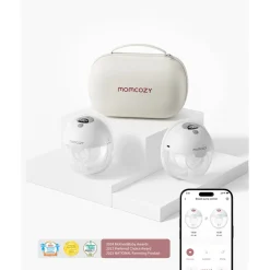 Momcozy M5 Wearable Double Breast Pump Quill Grey