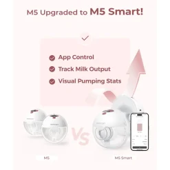 Momcozy M5 Wearable Double Breast Pump Quill Grey