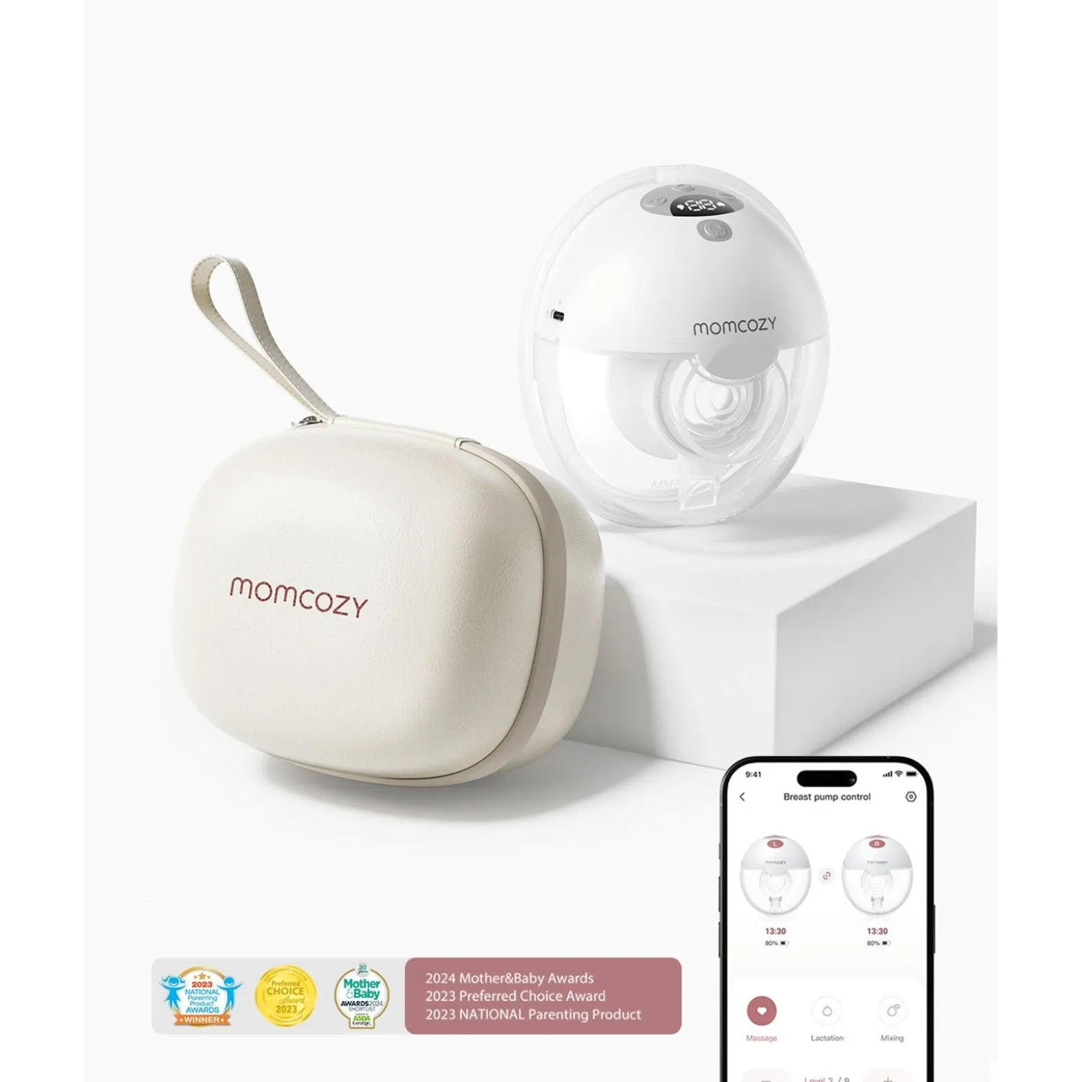 Momcozy M5 Wearable Single Breast Pump Quill Grey