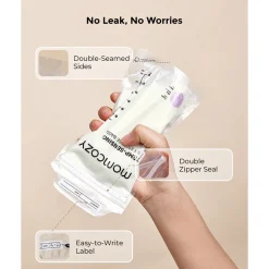 Momcozy TEMP-Sensing Breast Milk Storage Bags 180ml x120 (6.08flozx120)