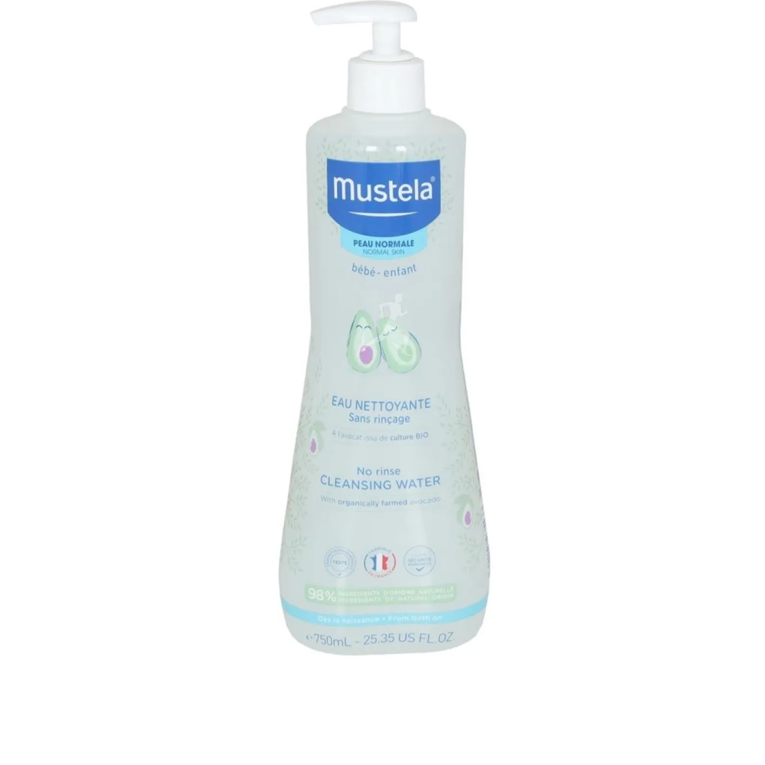 Mustela Baby No Rinse Cleansing Water Face&Diaper Area 750ml (25.36fl oz)