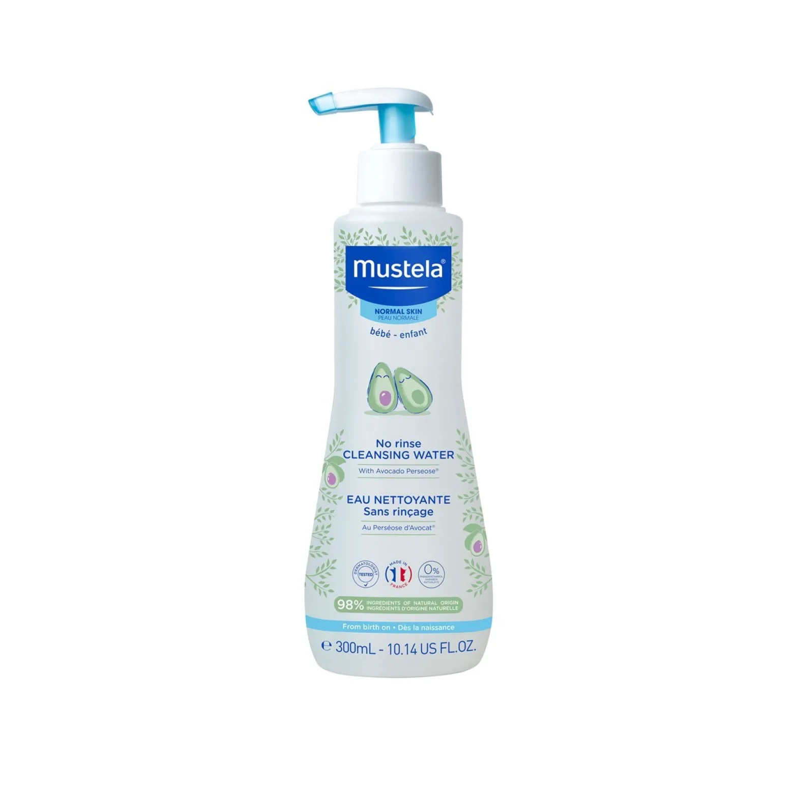 Mustela Baby No Rinse Cleansing Water Face&Diaper Area 300ml (10.14fl oz)