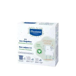 Mustela BIO 100% Cotton Eco-Wipes Kit x10