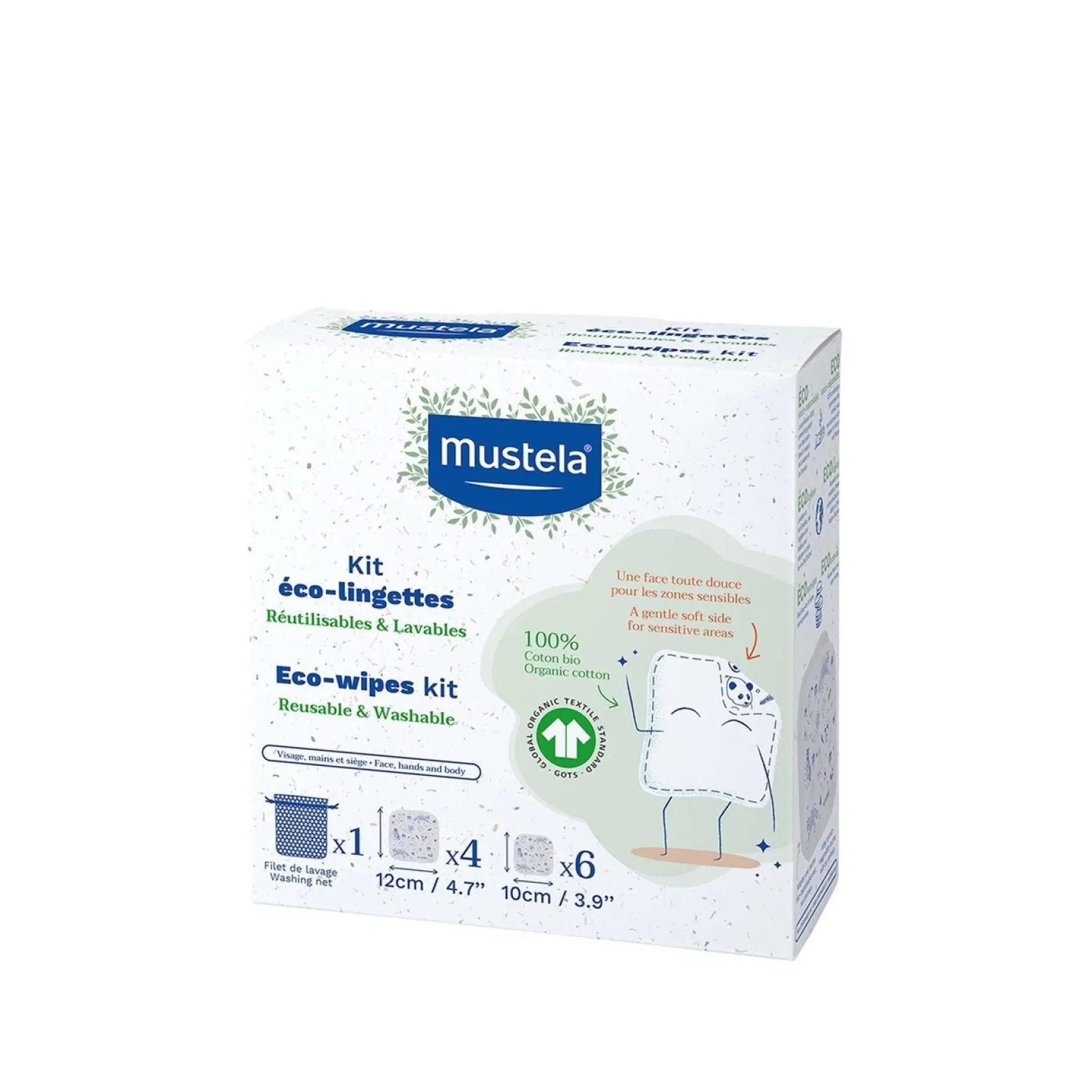 Mustela BIO 100% Cotton Eco-Wipes Kit x10