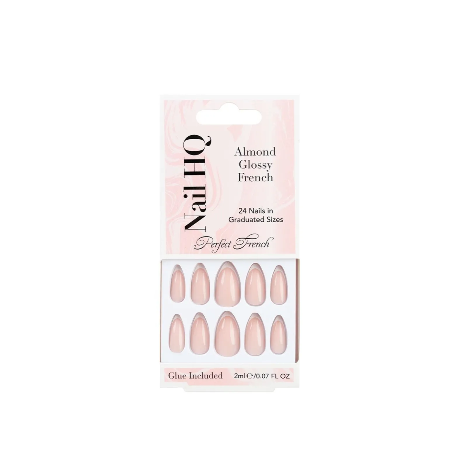 Nail HQ Almond Glossy French Nails x24