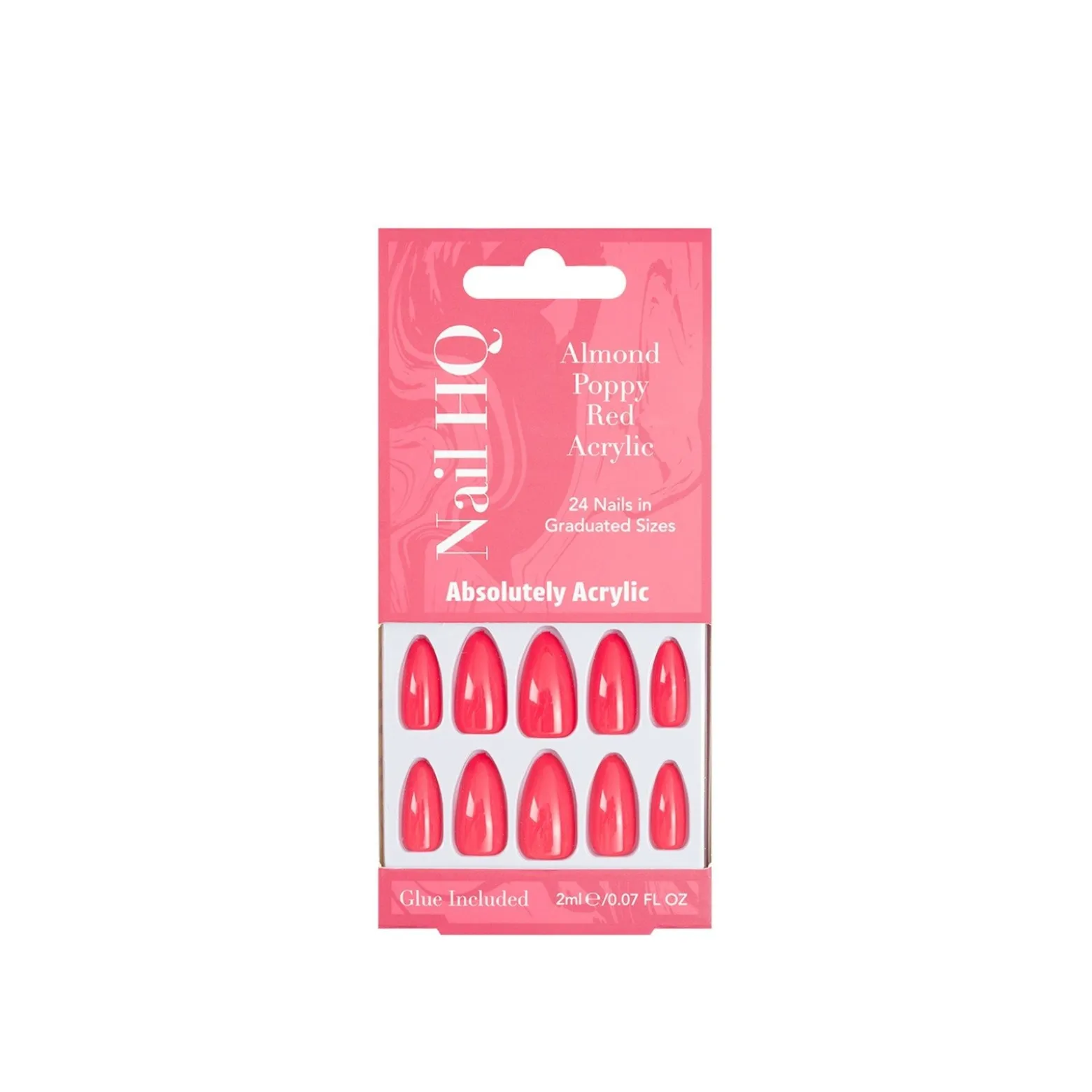 Nail HQ Almond Poppy Red Acrylic Nails x24