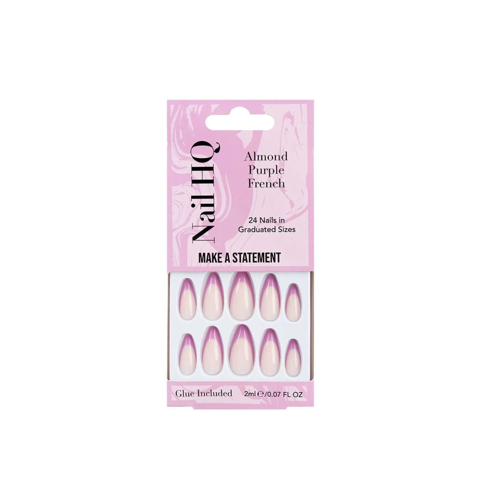 Nail HQ Almond Purple French Nails x24