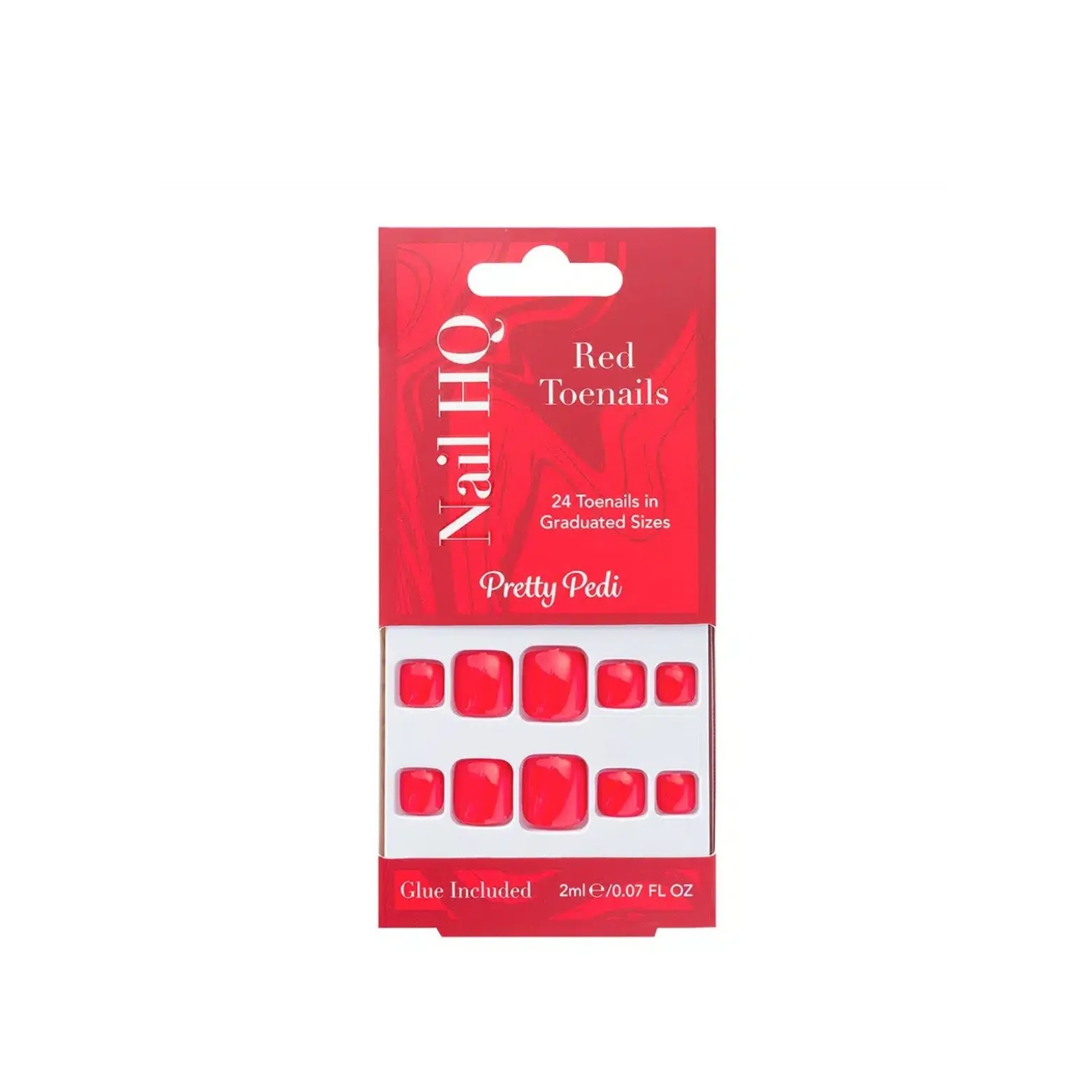 Nail HQ Pretty Pedi Red Toenails x24