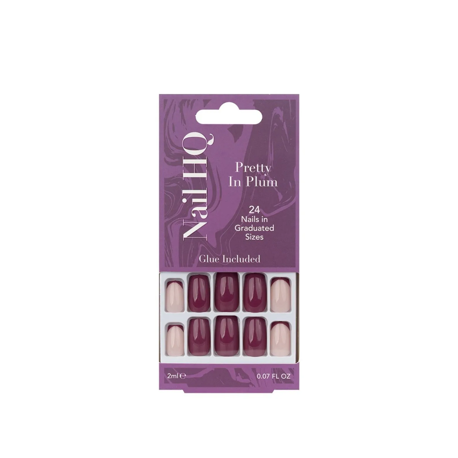 Nail HQ Square Pretty in Plum Nails x24