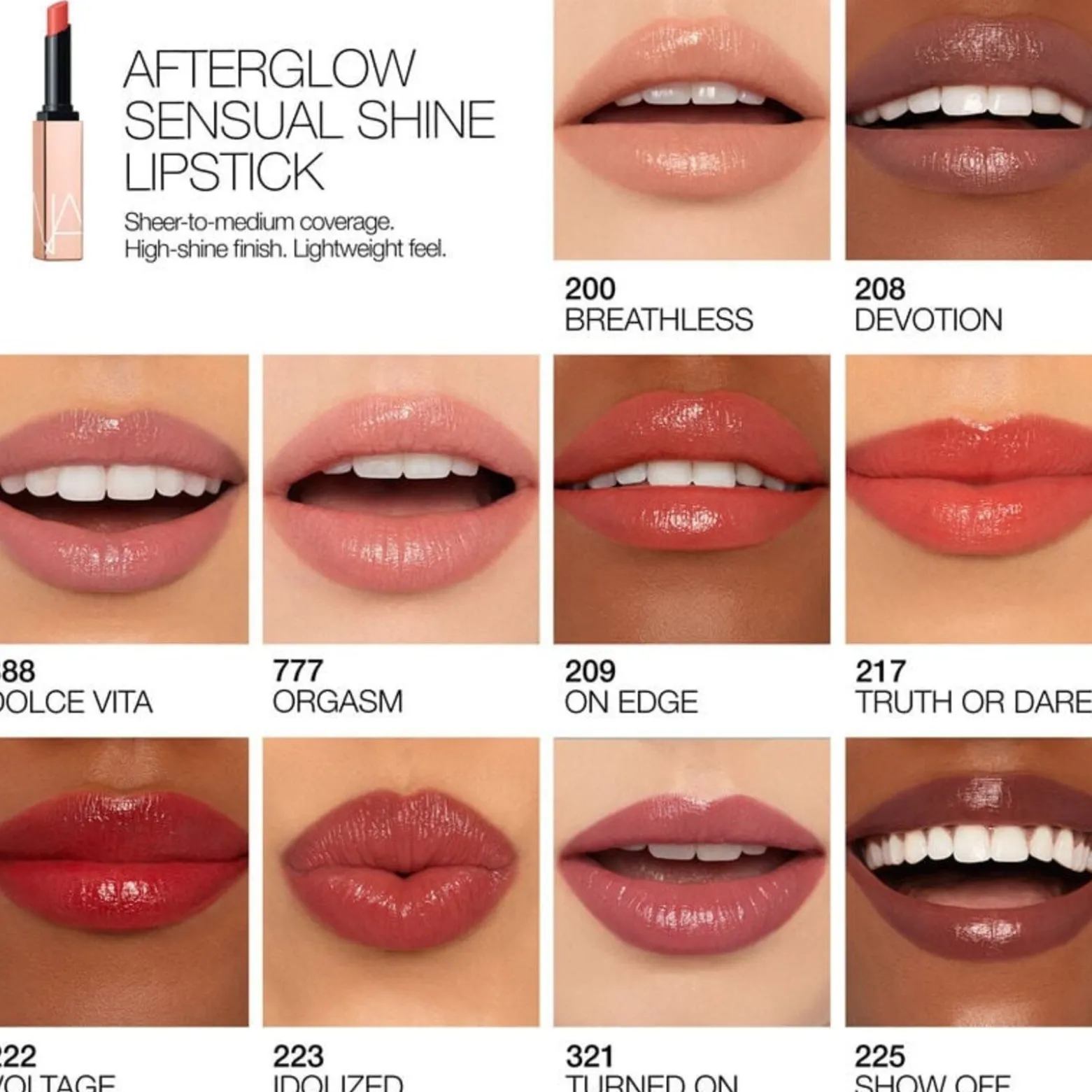NARS Cosmetics Afterglow Sensual Shine Lipstick 277 Aragon 1.5g (0.05oz)