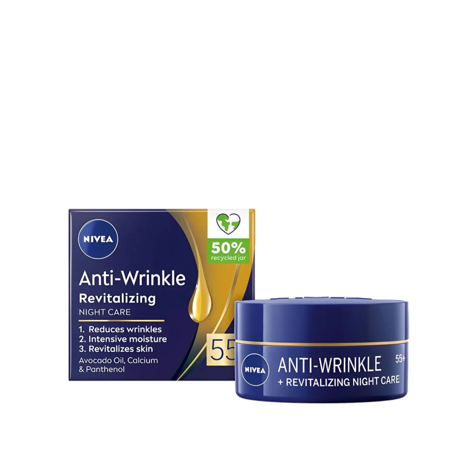 Nivea Anti-Wrinkle Revitalizing Night Cream 55+ 50ml (1.69floz)