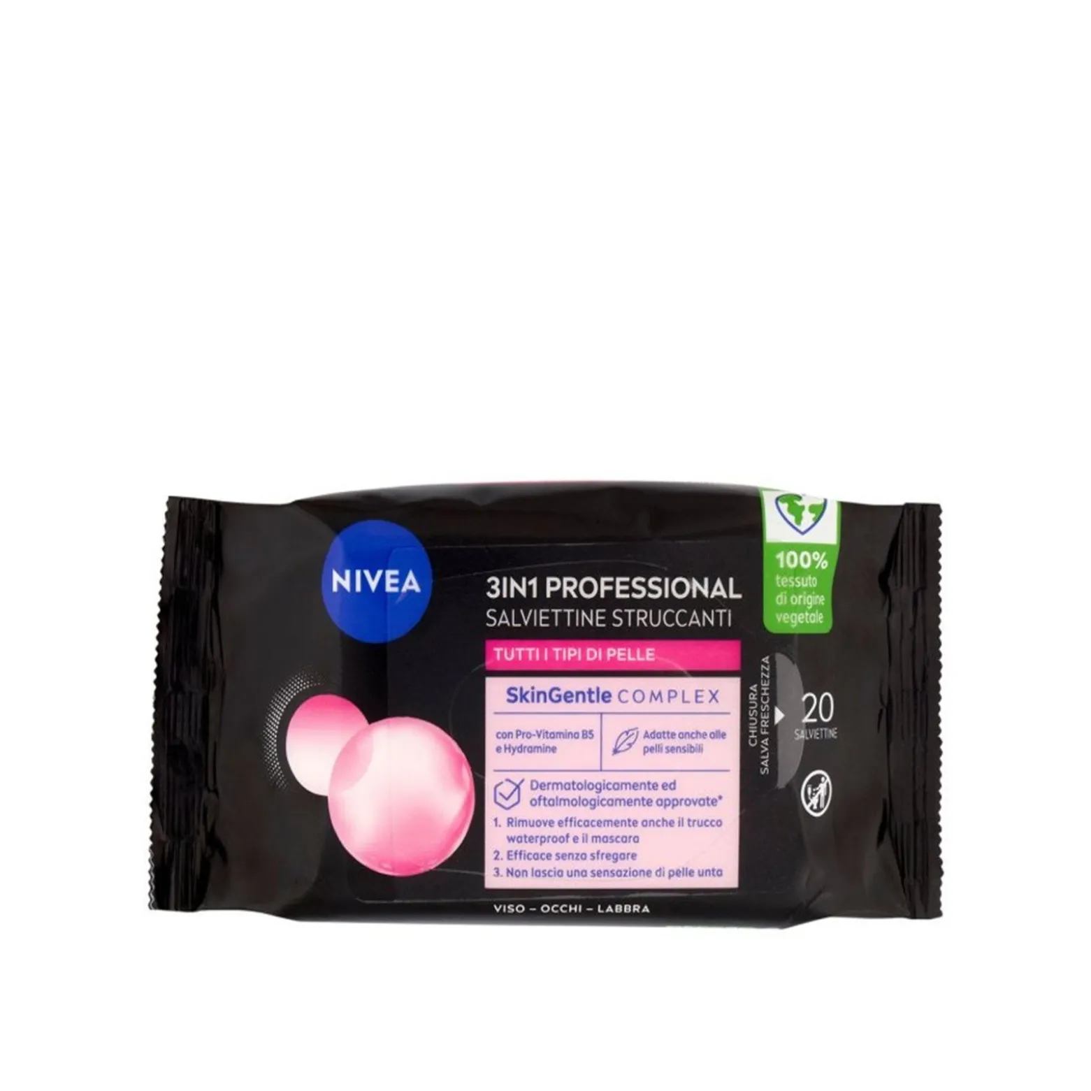 Nivea 3-In-1 Professional Makeup Remover Wipes x20