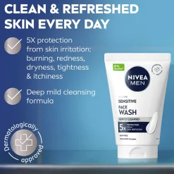 Nivea Men Sensitive Face Wash 100ml (3.38 fl oz)
