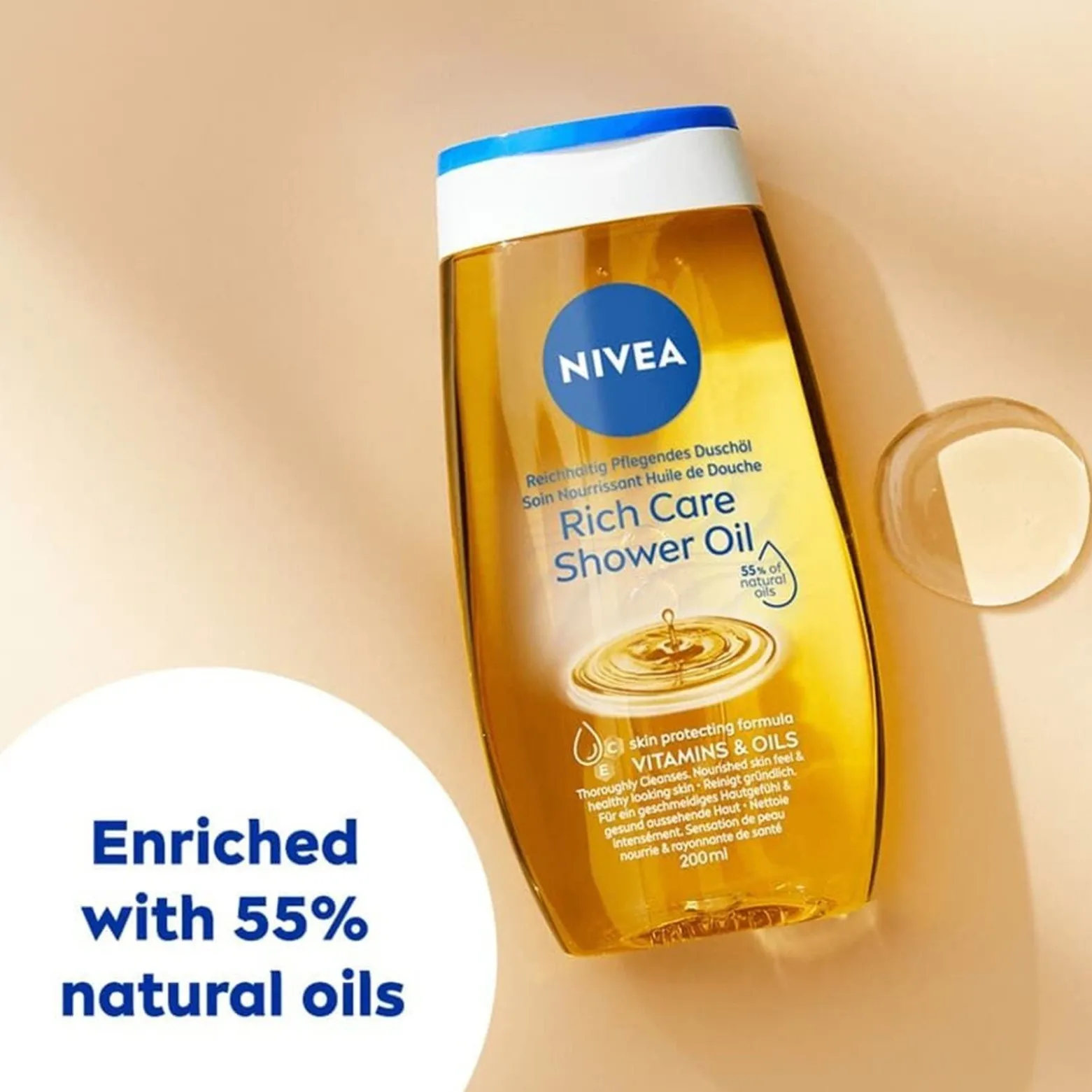 Nivea Rich Care Shower Cleansing Oil 200ml (6.76 fl oz)