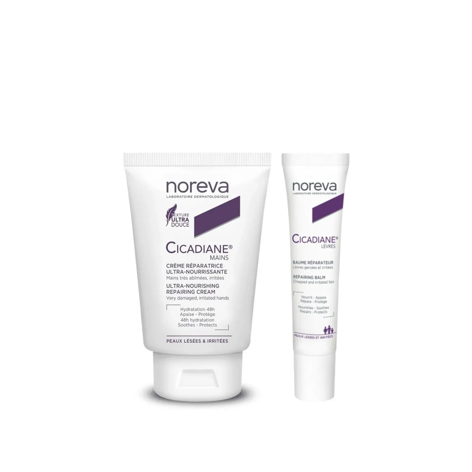 Noreva Cicadiane Ultra-Nourishing Repairing Hand Cream 50ml + Repairing Lip Balm 15ml (1.7floz+0.5floz)