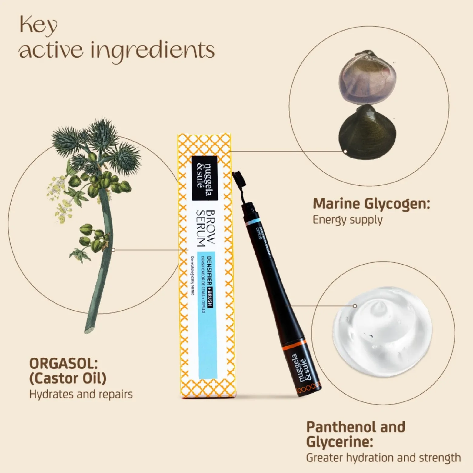 Nuggela & Sulé Brow Serum Densifier + Brush 5ml (0.16floz)