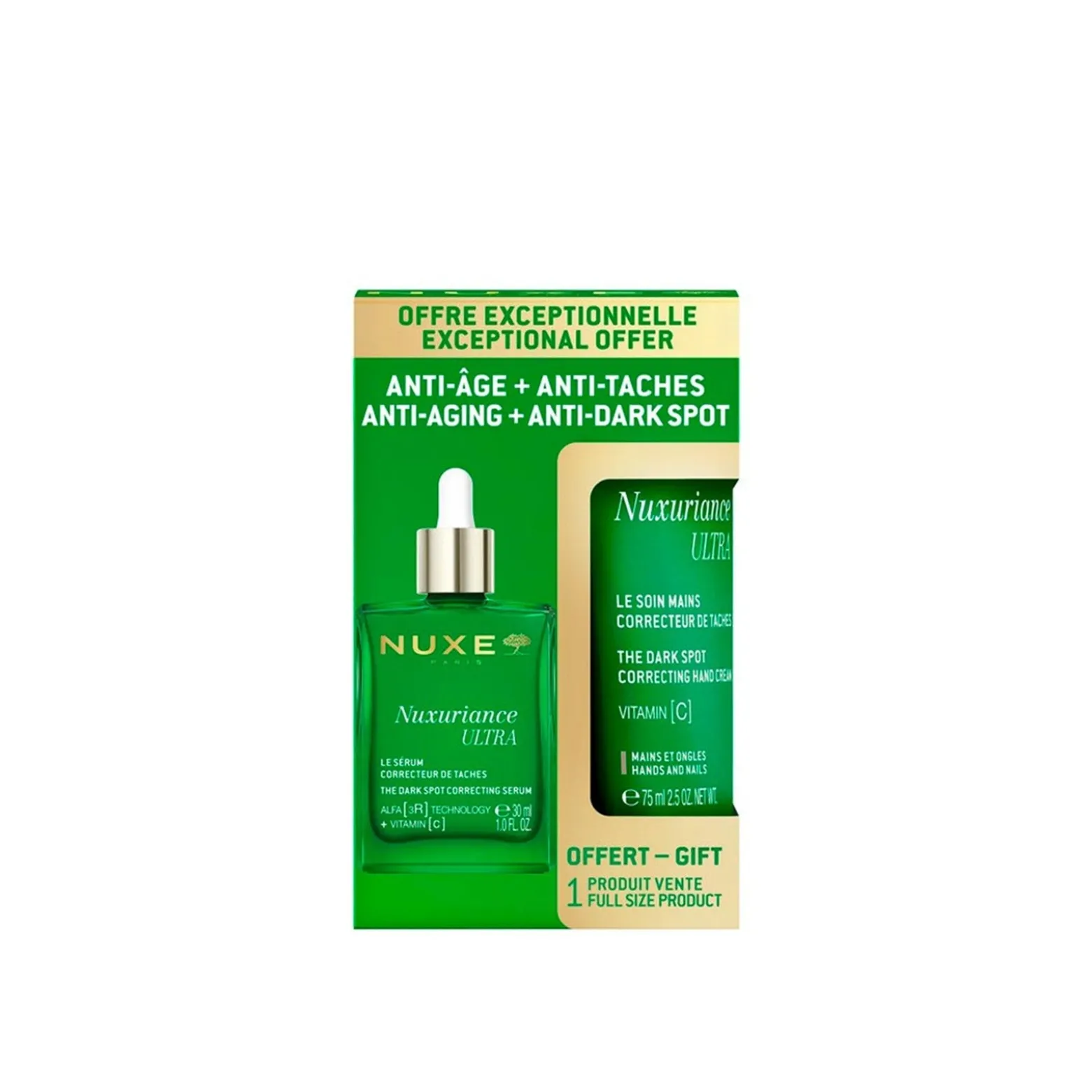 NUXE Nuxuriance Ultra The Dark Spot Correcting Serum 30ml + Correcting Hand Cream 75ml