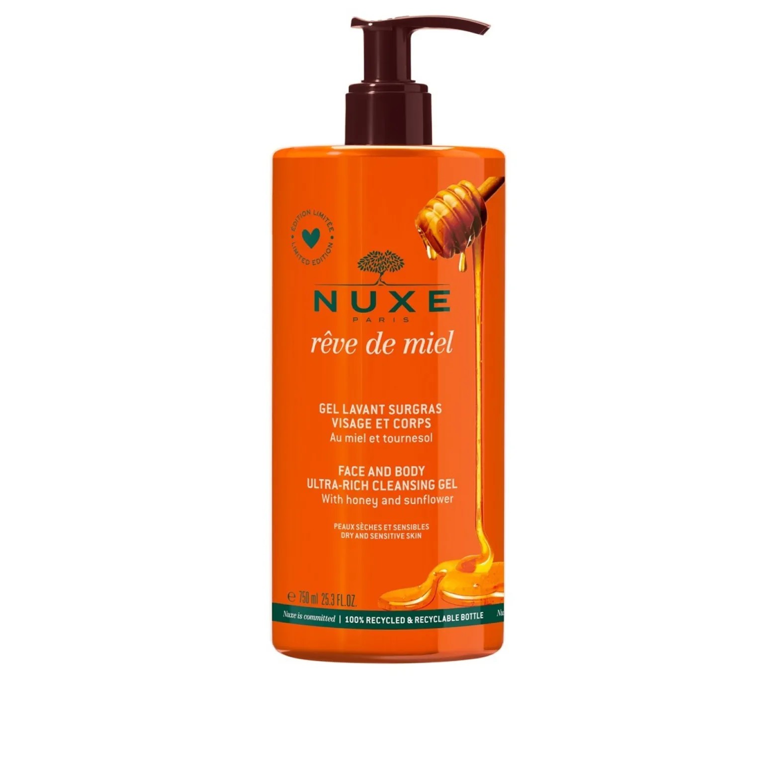 NUXE Rêve de Miel Face and Body Ultra-Rich Cleansing Gel 750ml (25.36fl oz)