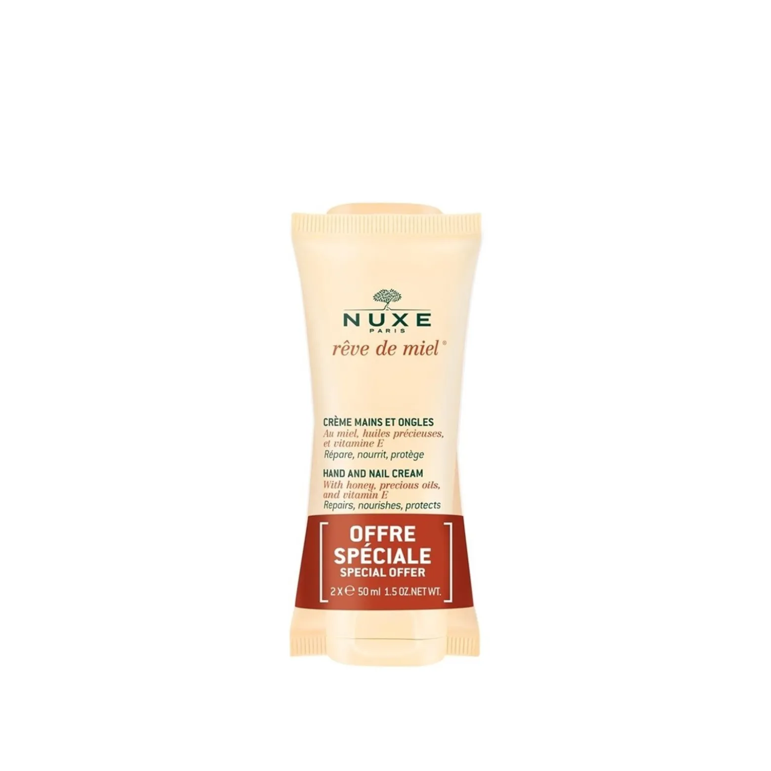 NUXE Rêve de Miel Hand and Nail Cream 50ml x2 (2x1.69fl oz)