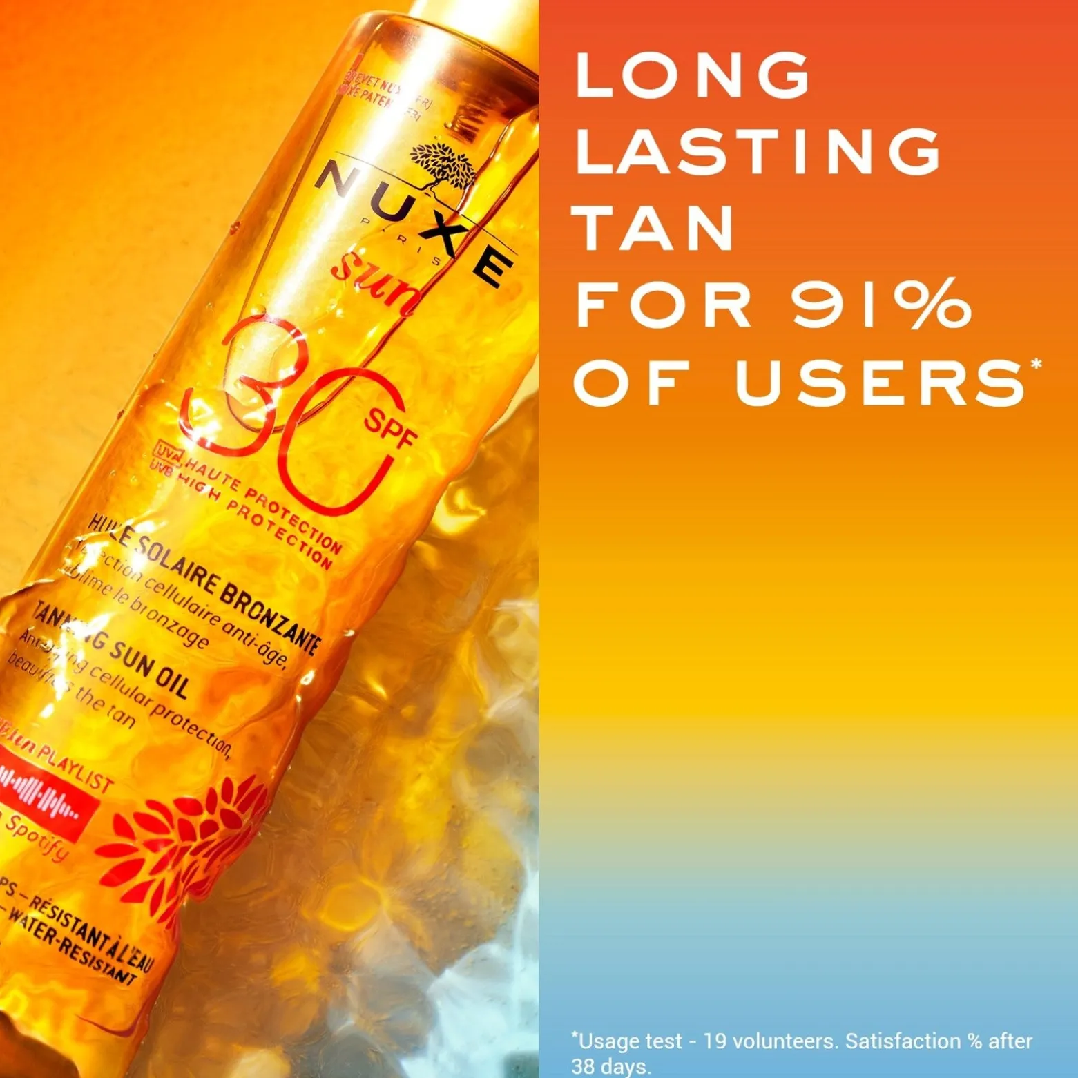 NUXE Sun Tanning Oil High Protection for Face and Body SPF30 Sunscreen 150ml (5.07fl oz)