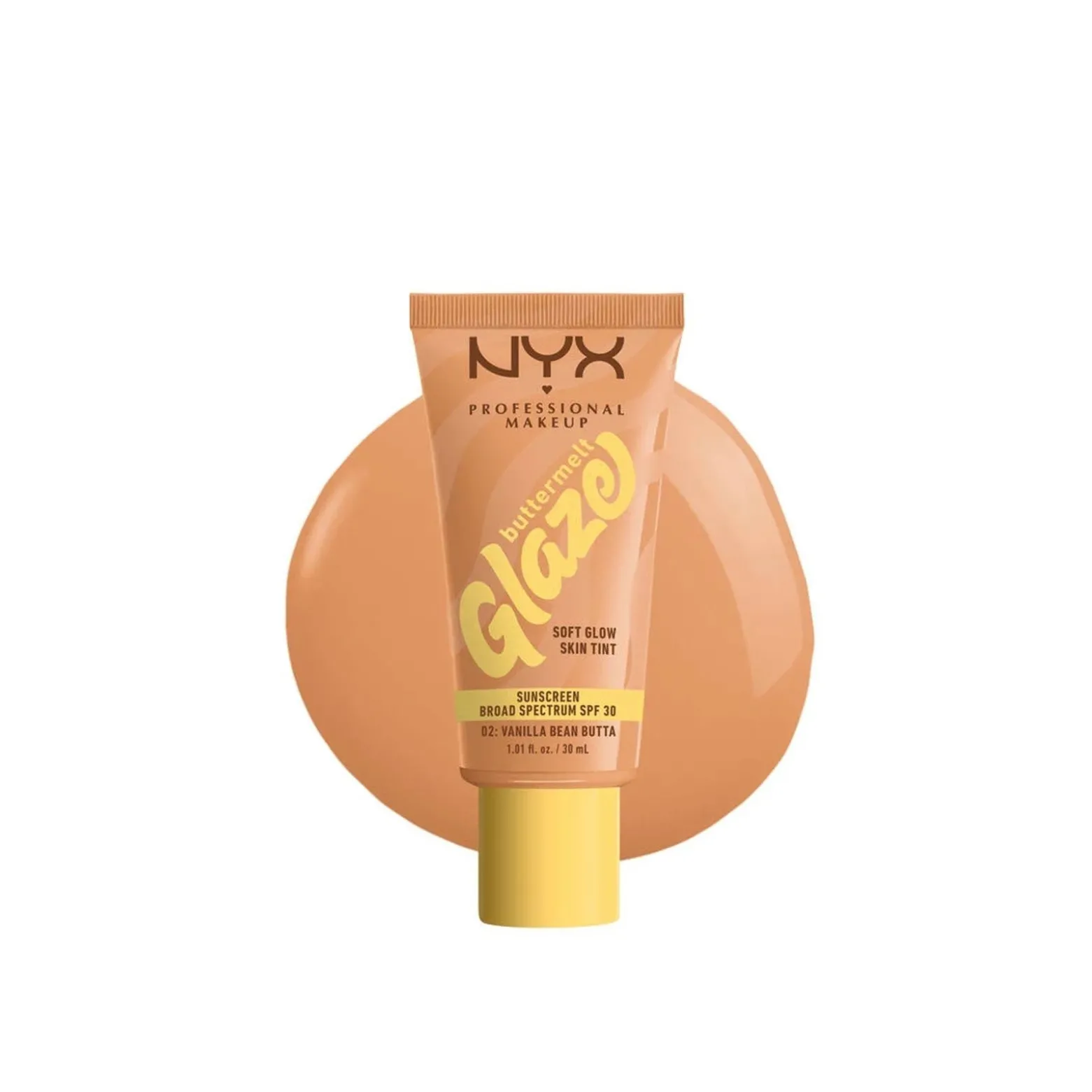 NYX Pro Makeup Buttermelt Glaze Soft Glow Skin Tint SPF30 02: Vanilla Bean Butta 30ml (1.01floz)
