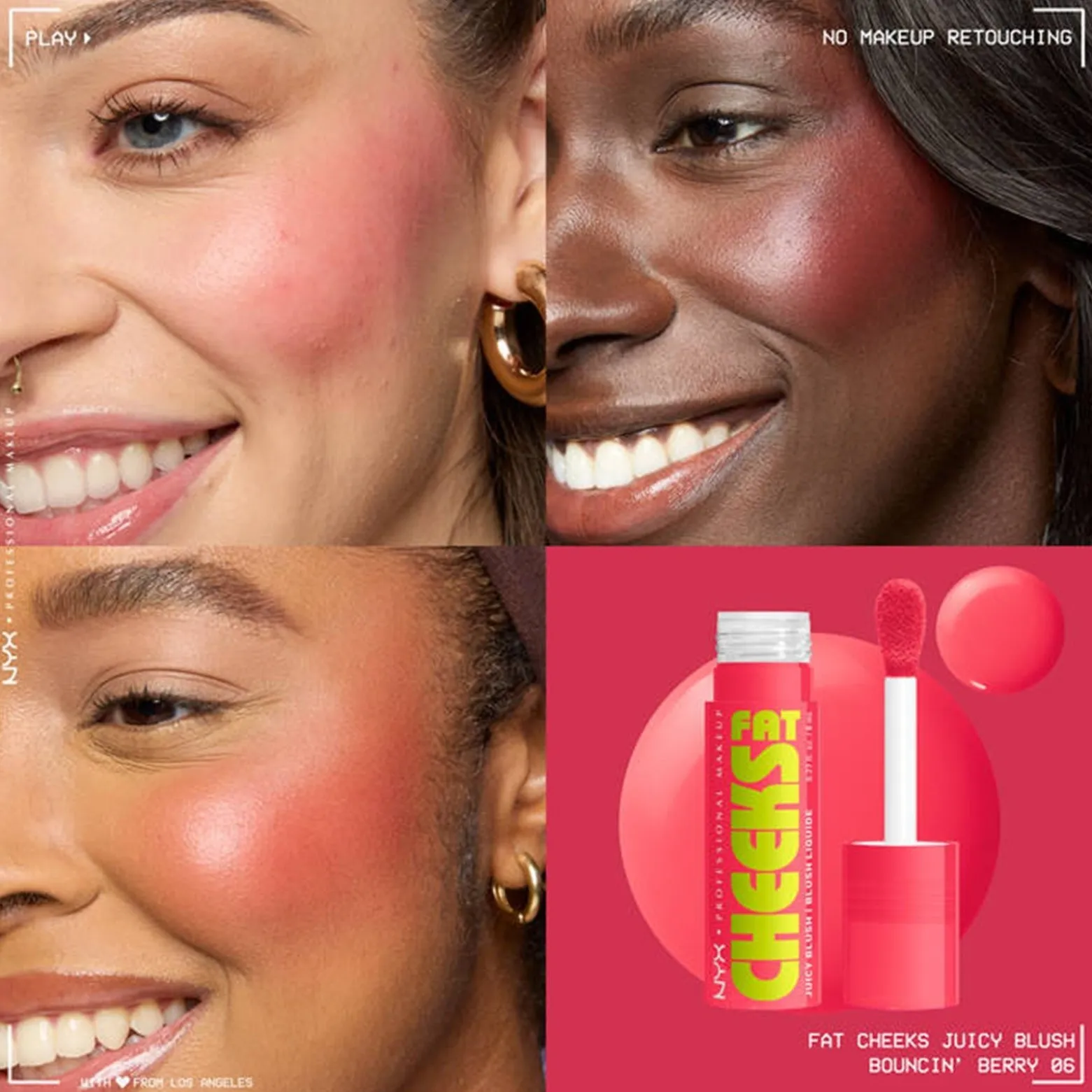 NYX Pro Makeup Fat Cheeks Juicy Plump Blush Bouncin' Berry 8ml (0.27floz)