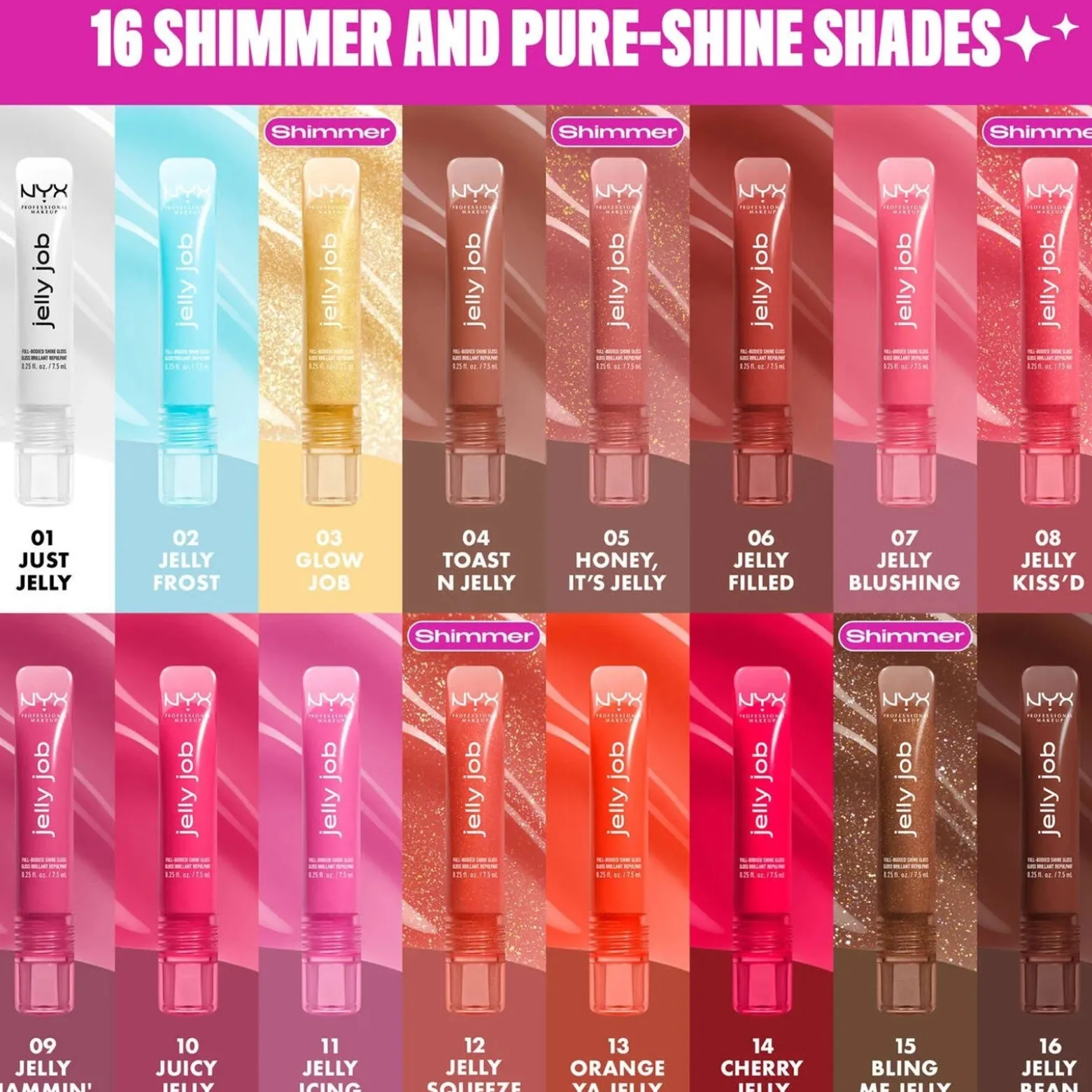 NYX Pro Makeup Jelly Job Full-Bodied Shine Gloss Jelly Icing 7.5ml (0.25floz)