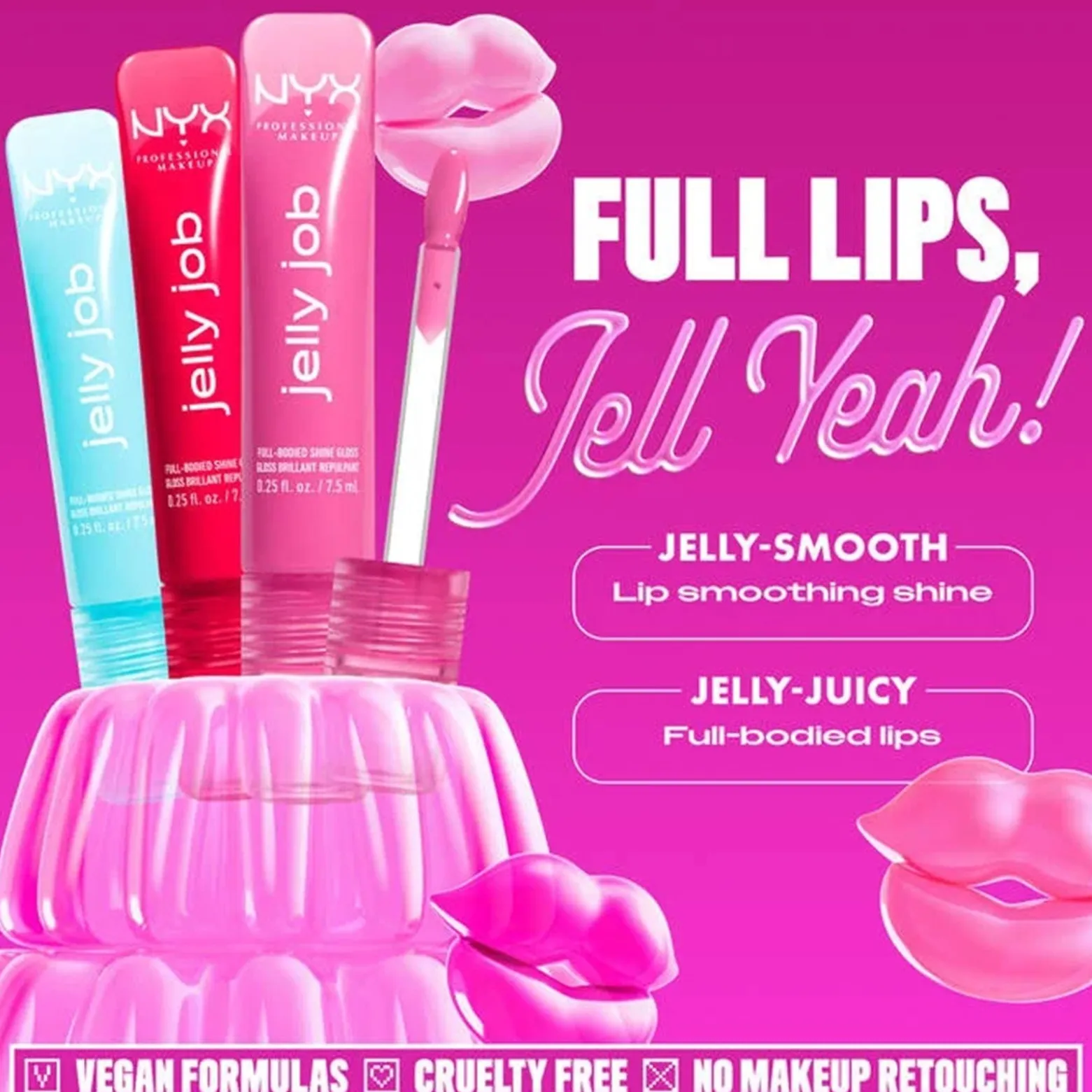NYX Pro Makeup Jelly Job Full-Bodied Shine Gloss Jelly Squeeze 7.5ml (0.25floz)