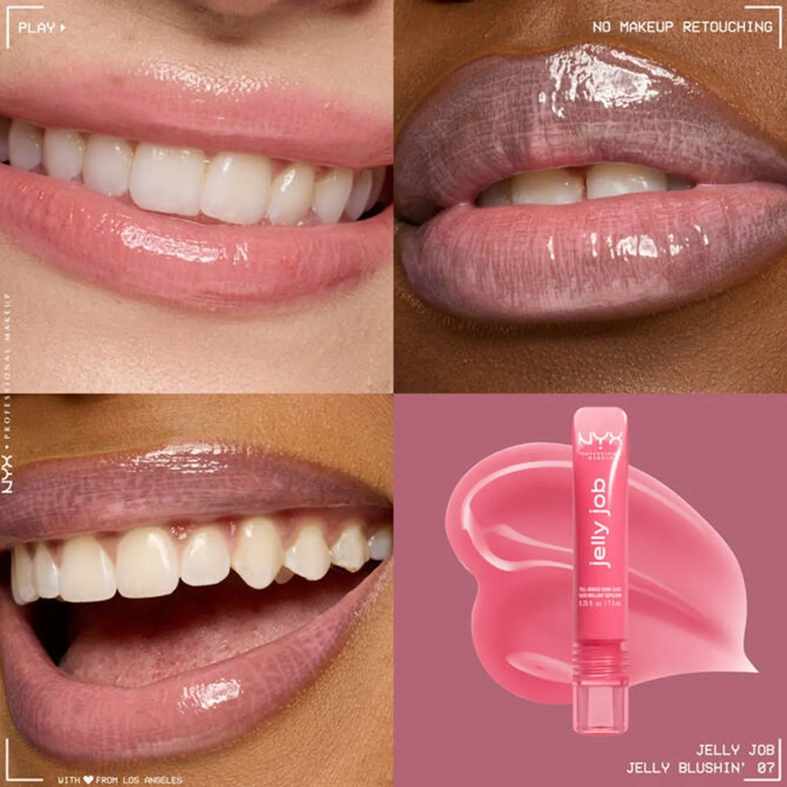 NYX Pro Makeup Jelly Job Full-Bodied Shine Gloss Jelly Blushin' 7.5ml (0.25floz)