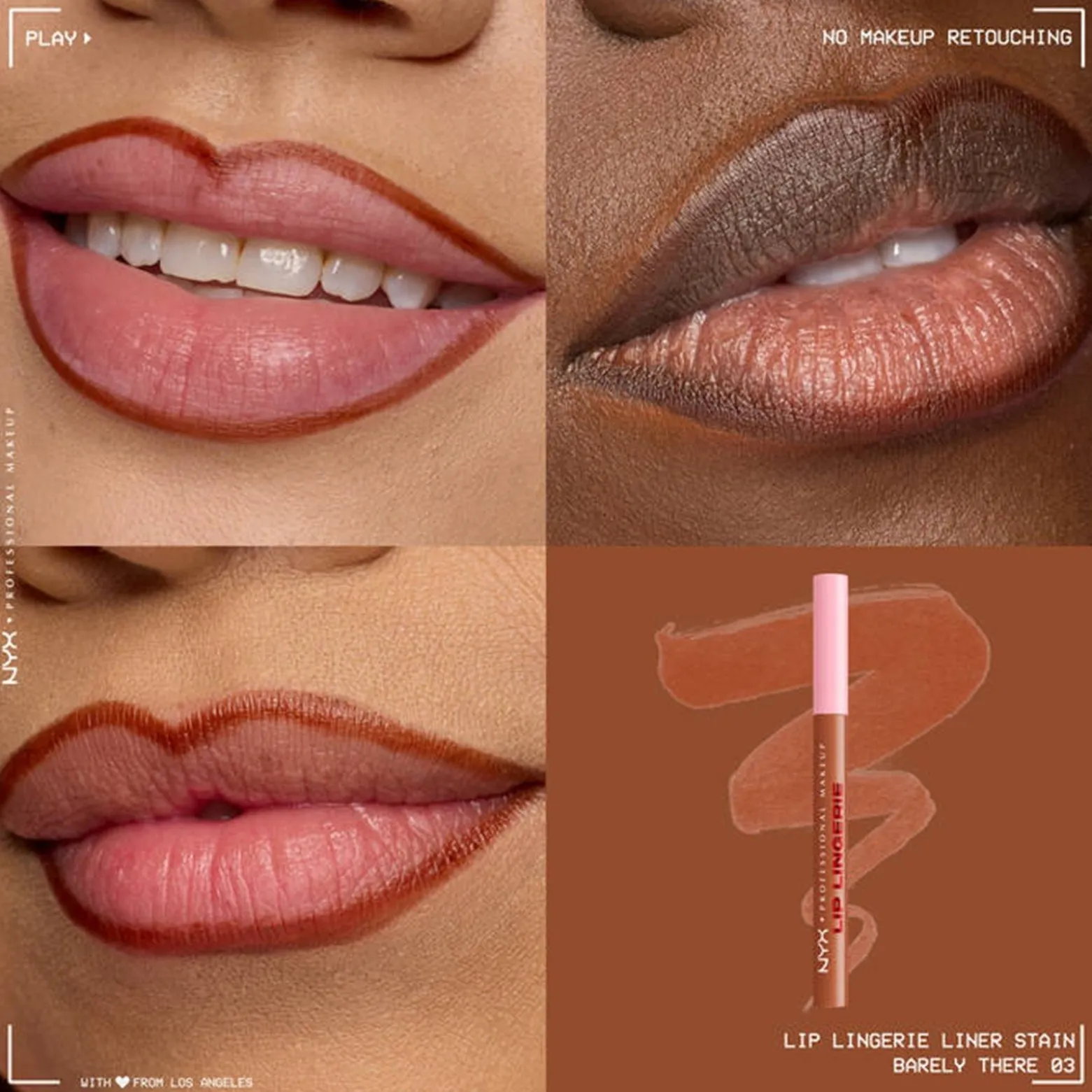 NYX Pro Makeup Lip Lingerie Lip Liner Stain Barely There 1ml (0.03floz)