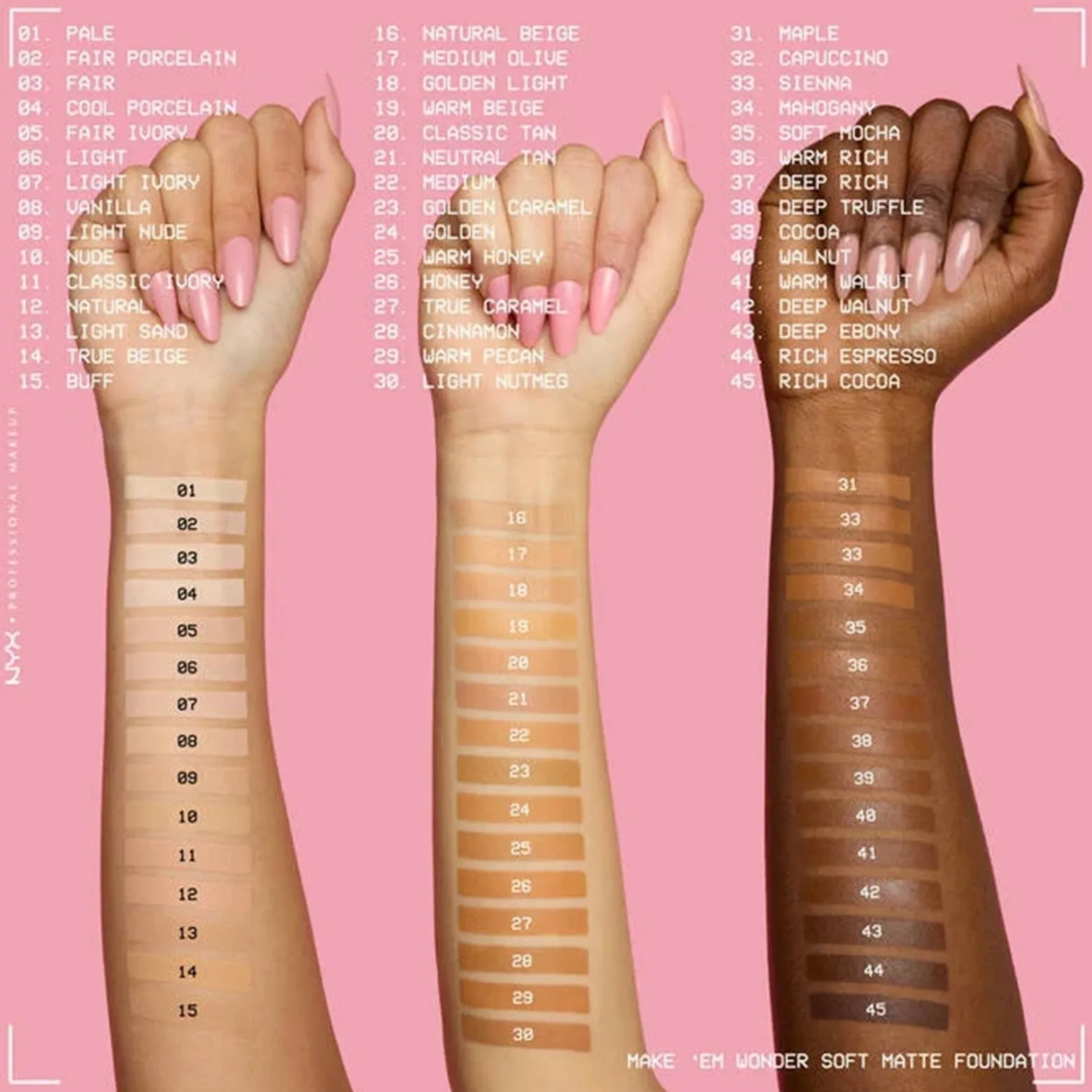 NYX Pro Makeup Make'em Wonder Soft Matte Buildable Foundation 12 Natural 30ml (1.01floz)
